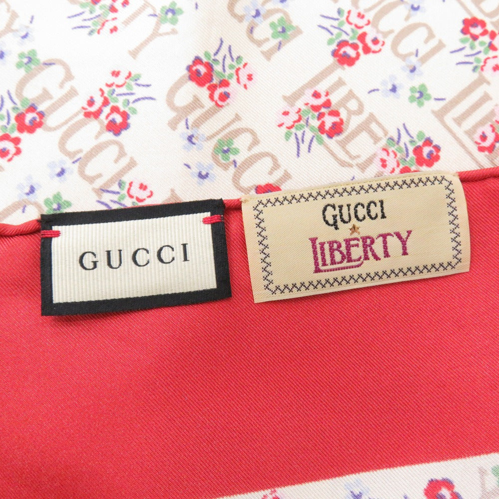 GUCCI scarf silk beige LIBERTY collaboration flower print Women Used