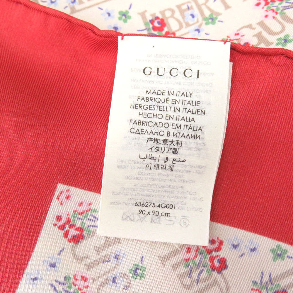 GUCCI scarf silk beige LIBERTY collaboration flower print Women Used