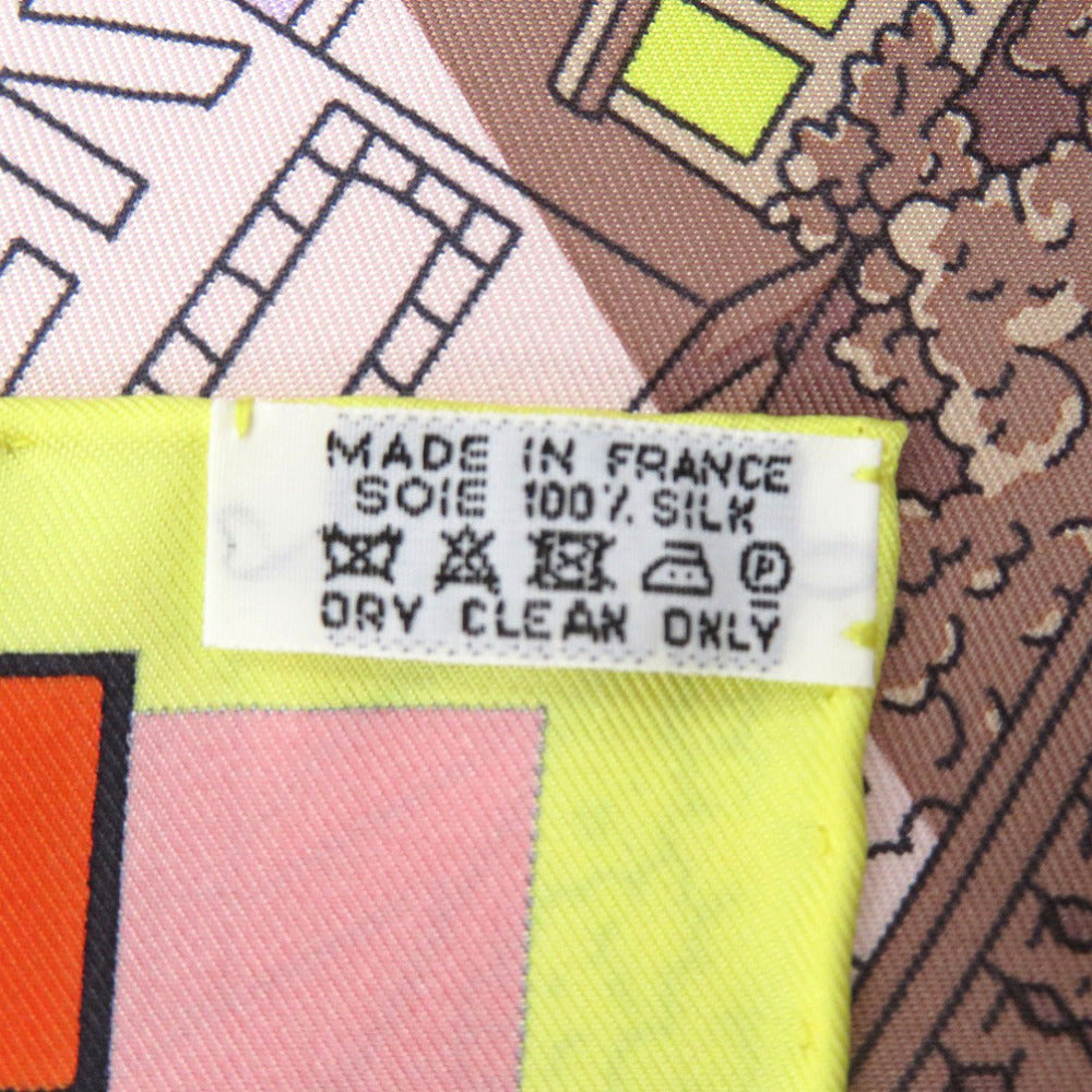 HERMES scarf silk multicolor Carre90 Space Shopping au Faubourg City and UFOPattern Space Shopping au Faubourg