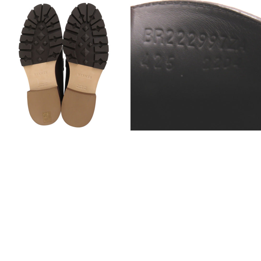 HERMES Leather shoes leather Dark brown 42.5
