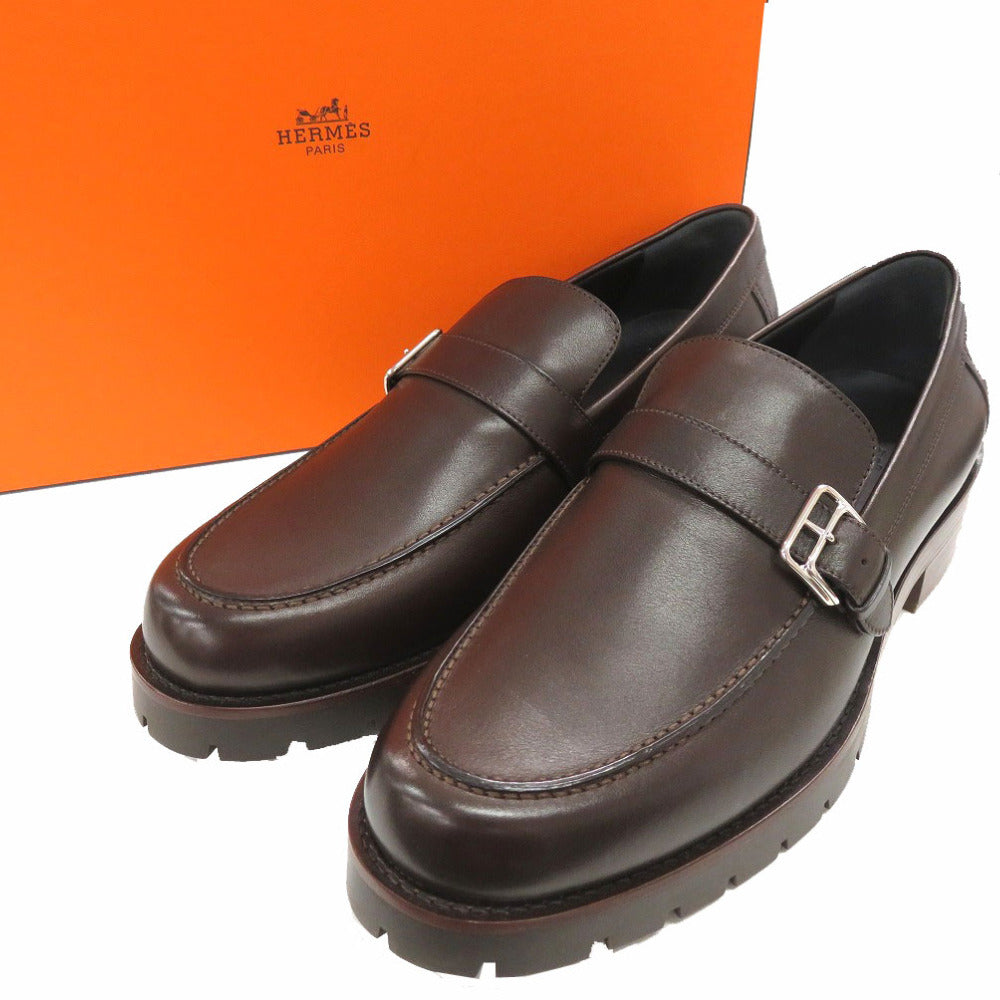 HERMES Leather shoes leather Dark brown 42.5