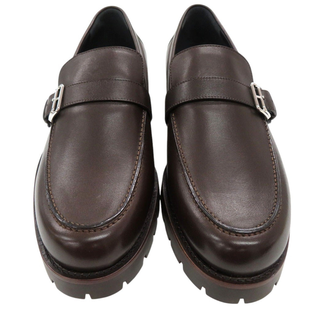 HERMES Leather shoes leather Dark brown 42.5