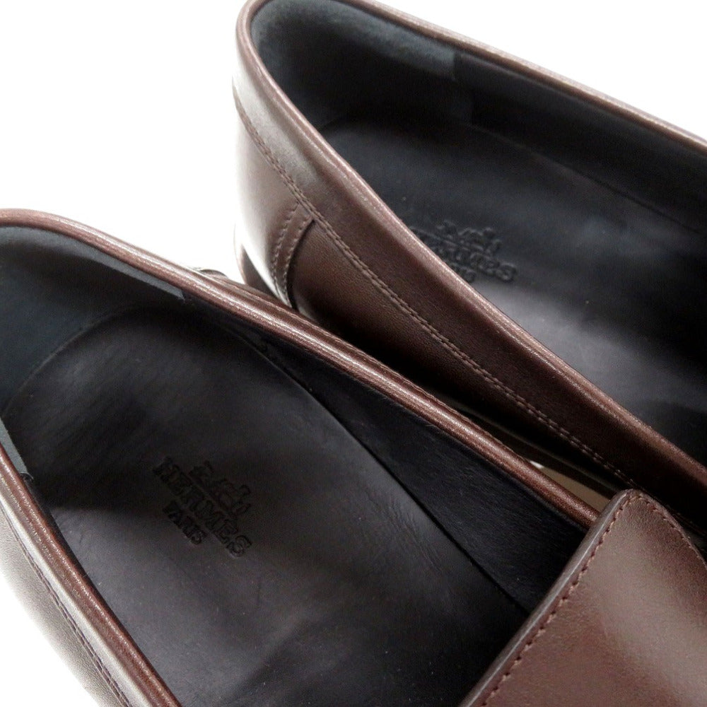 HERMES Leather shoes leather Dark brown 42.5