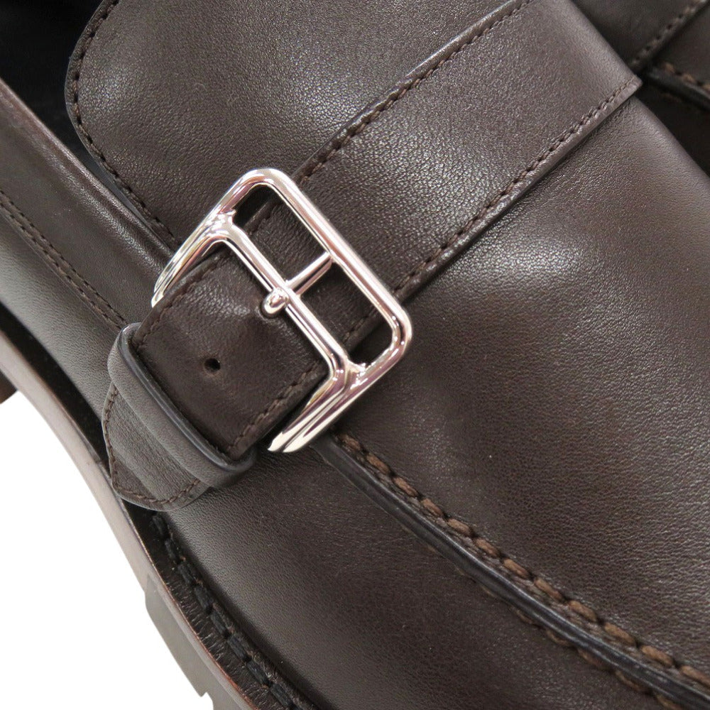 HERMES Leather shoes leather Dark brown 42.5