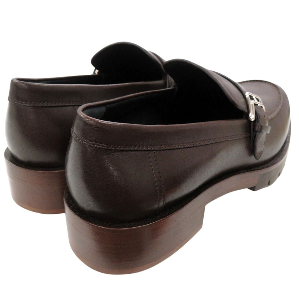 HERMES Leather shoes leather Dark brown 42.5