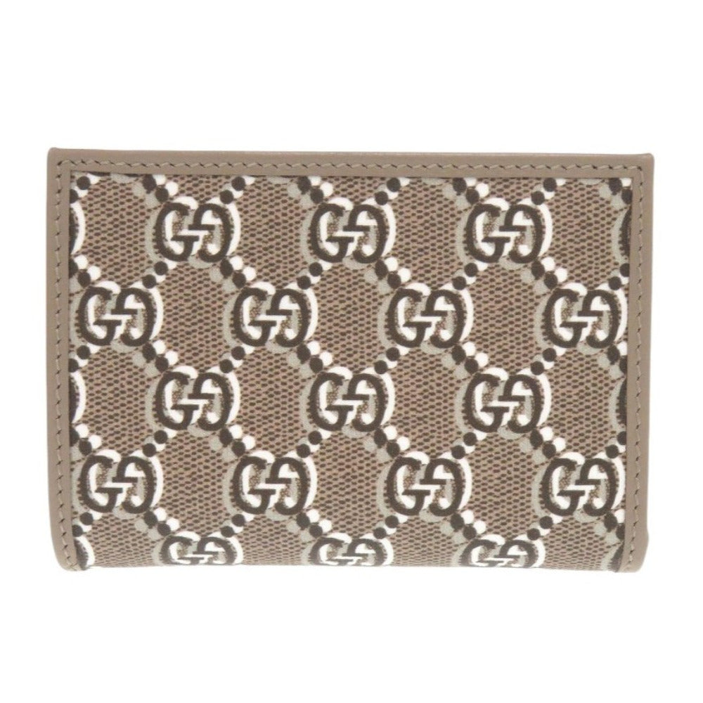 GUCCI Bifold Wallet 795060 leather Brown GG Shadow Medium Wallet Women Used
