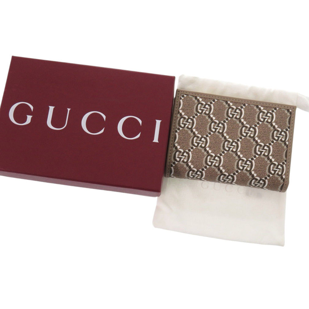 GUCCI Bifold Wallet 795060 leather Brown GG Shadow Medium Wallet Women Used