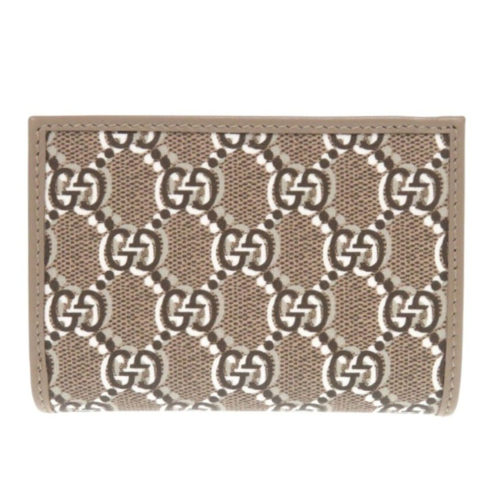 GUCCI Bifold Wallet 795060 leather Brown GG Shadow Medium Wallet Women Used