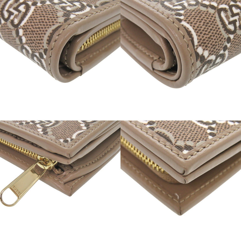 GUCCI Bifold Wallet 795060 leather Brown GG Shadow Medium Wallet Women Used