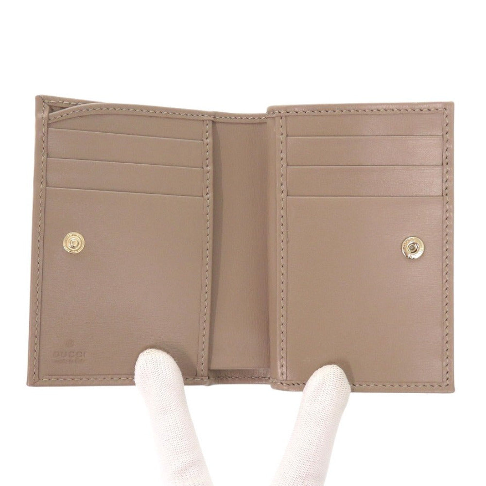 GUCCI Bifold Wallet 795060 leather Brown GG Shadow Medium Wallet Women Used