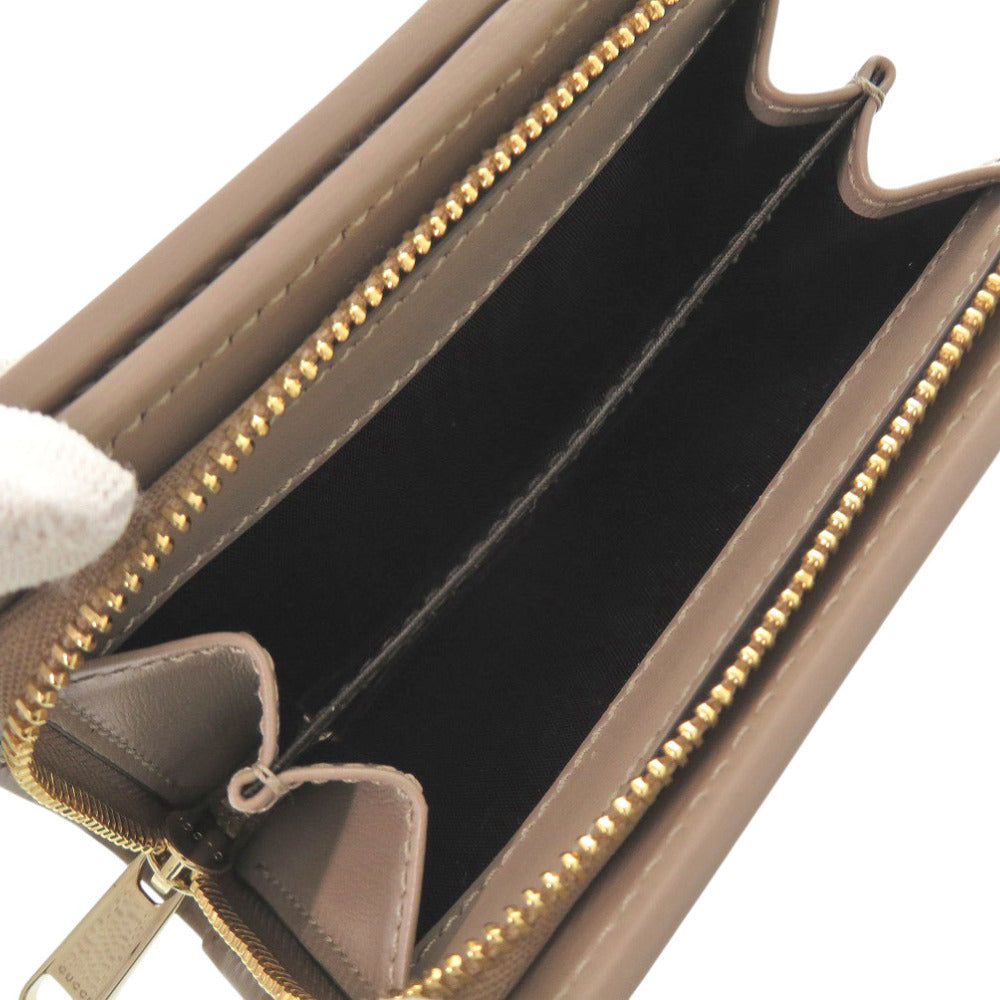 GUCCI Bifold Wallet 795060 leather Brown GG Shadow Medium Wallet Women Used