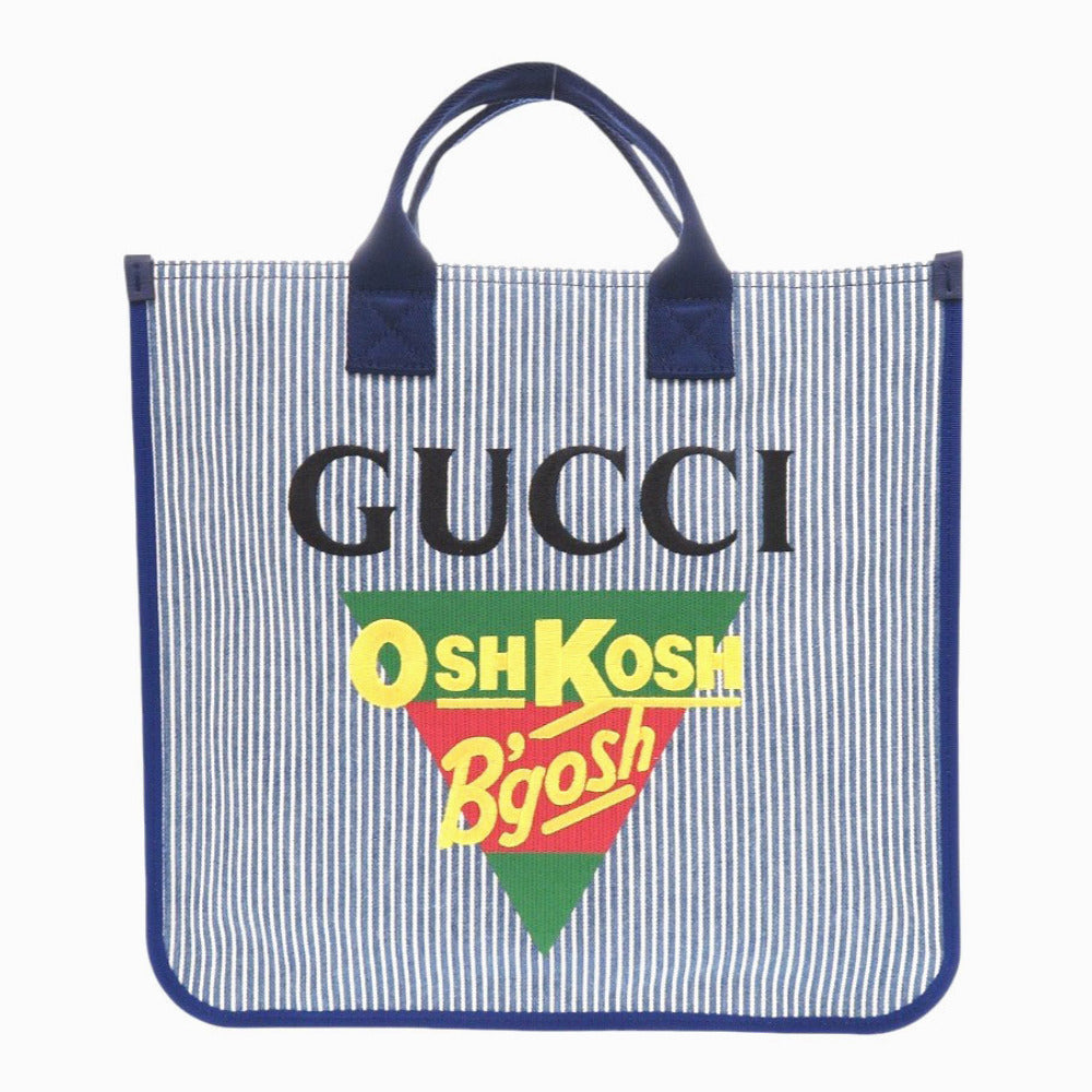 GUCCI Tote Bag 605831 cotton blue OshKosh Collaboration Children's Line Stripe