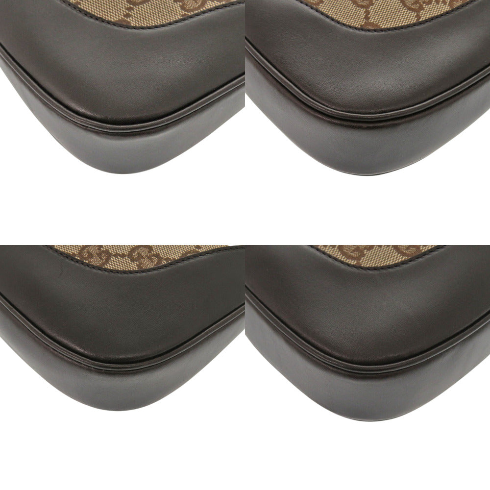 GUCCI Shoulder Bag GG canvas Brown Shelly Line Jackie
