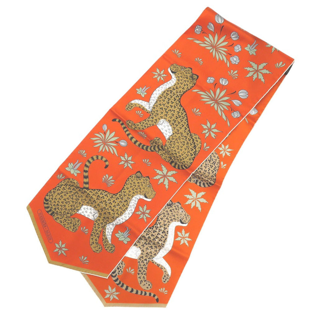 HERMES scarf silk multicolor LES LEOPARDS