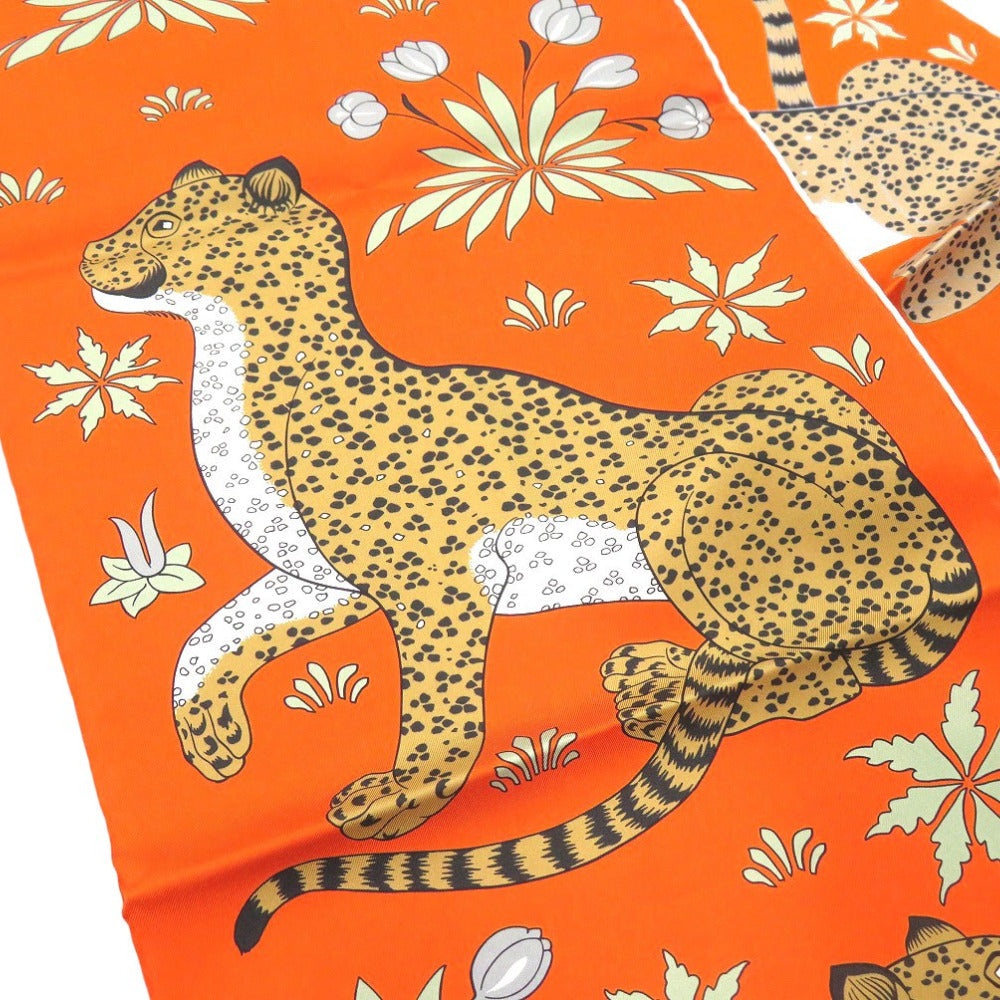 HERMES scarf silk multicolor LES LEOPARDS