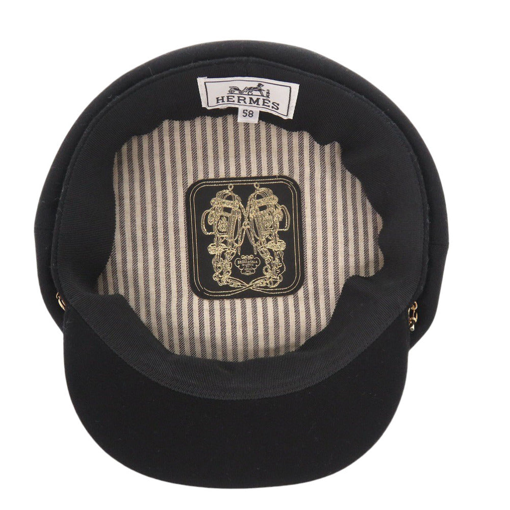 HERMES Other hats cashmere black Belleil Chene Dunkle 58