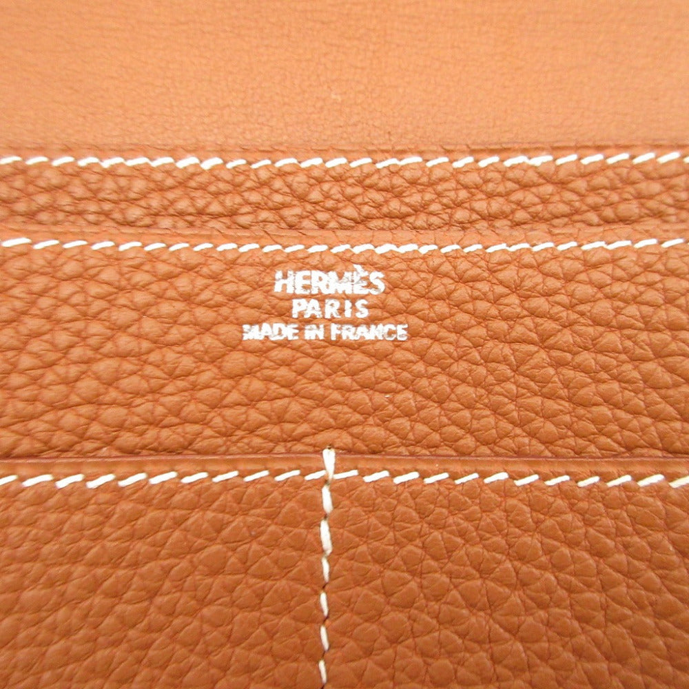 HERMES Long Wallet Purse Togo gold Dogon GM