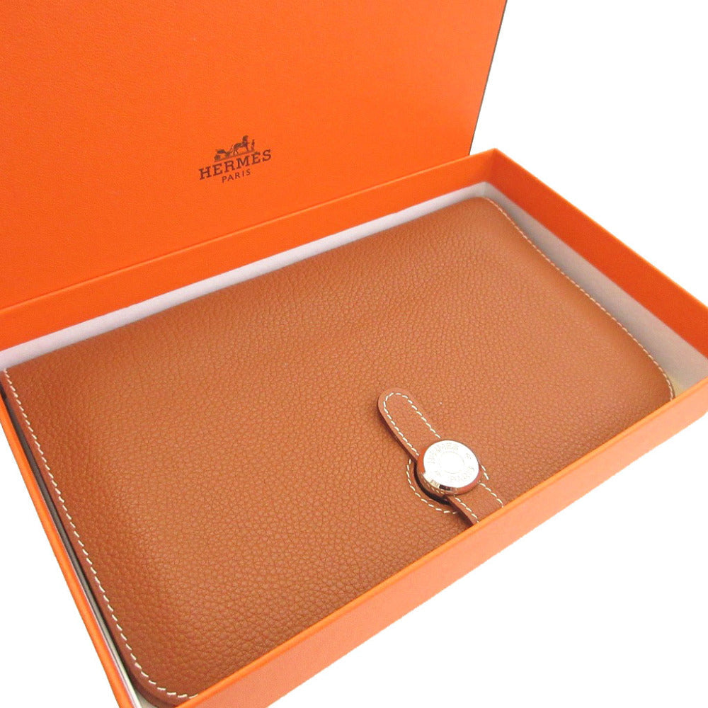 HERMES Long Wallet Purse Togo gold Dogon GM