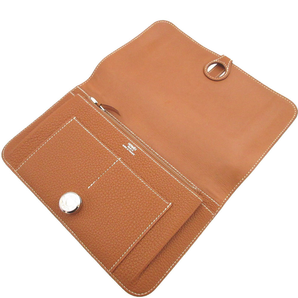 HERMES Long Wallet Purse Togo gold Dogon GM