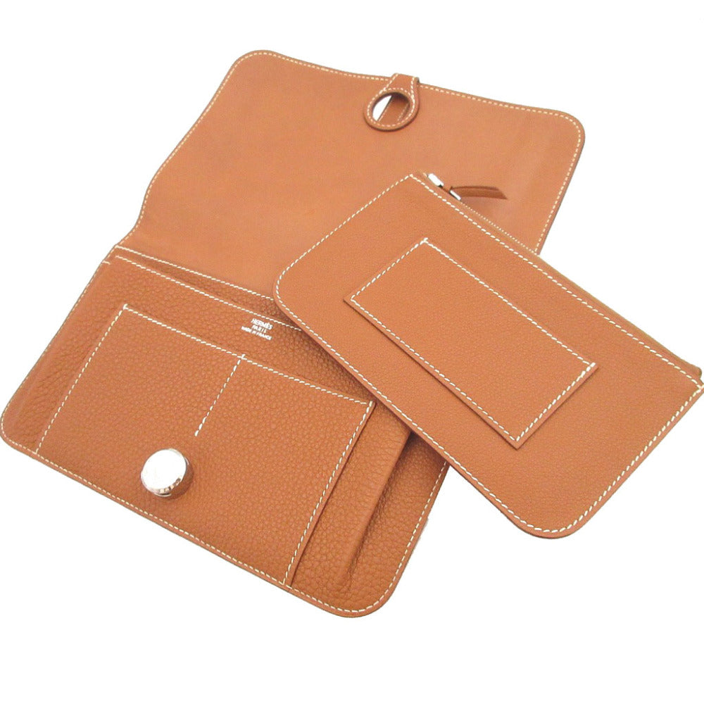 HERMES Long Wallet Purse Togo gold Dogon GM