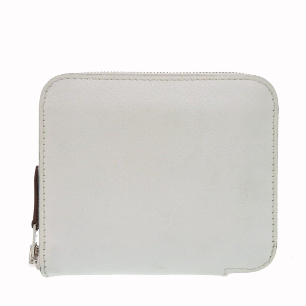HERMES Coin case Evercolor New White Azap silk in compact
