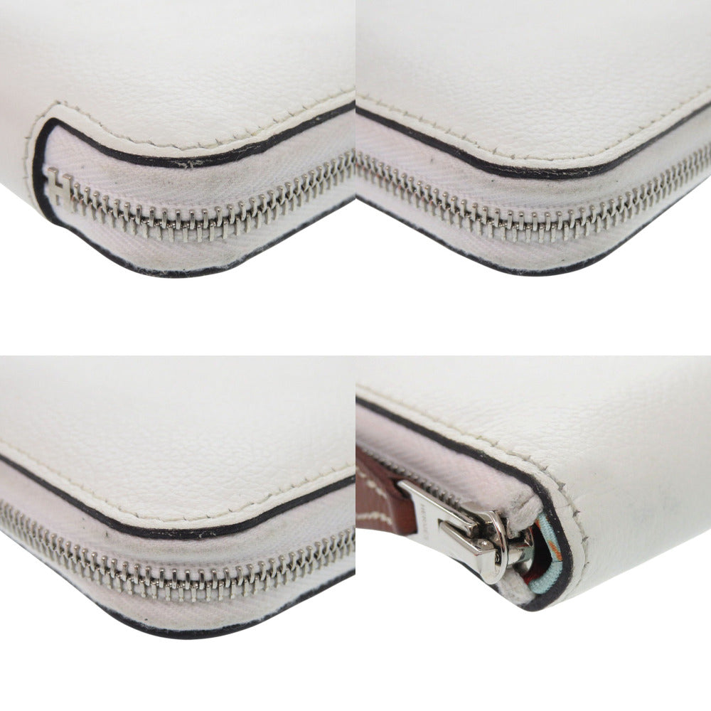 HERMES Coin case Evercolor New White Azap silk in compact