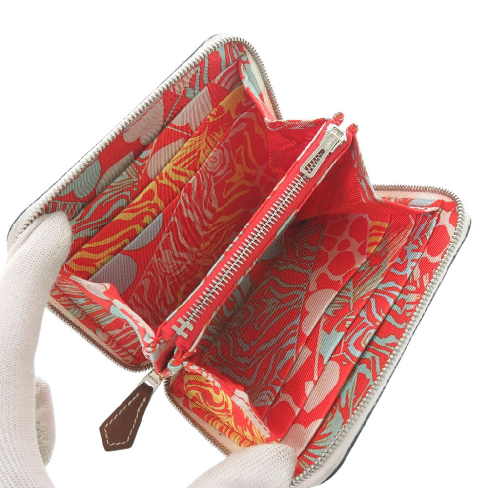HERMES Coin case Evercolor New White Azap silk in compact
