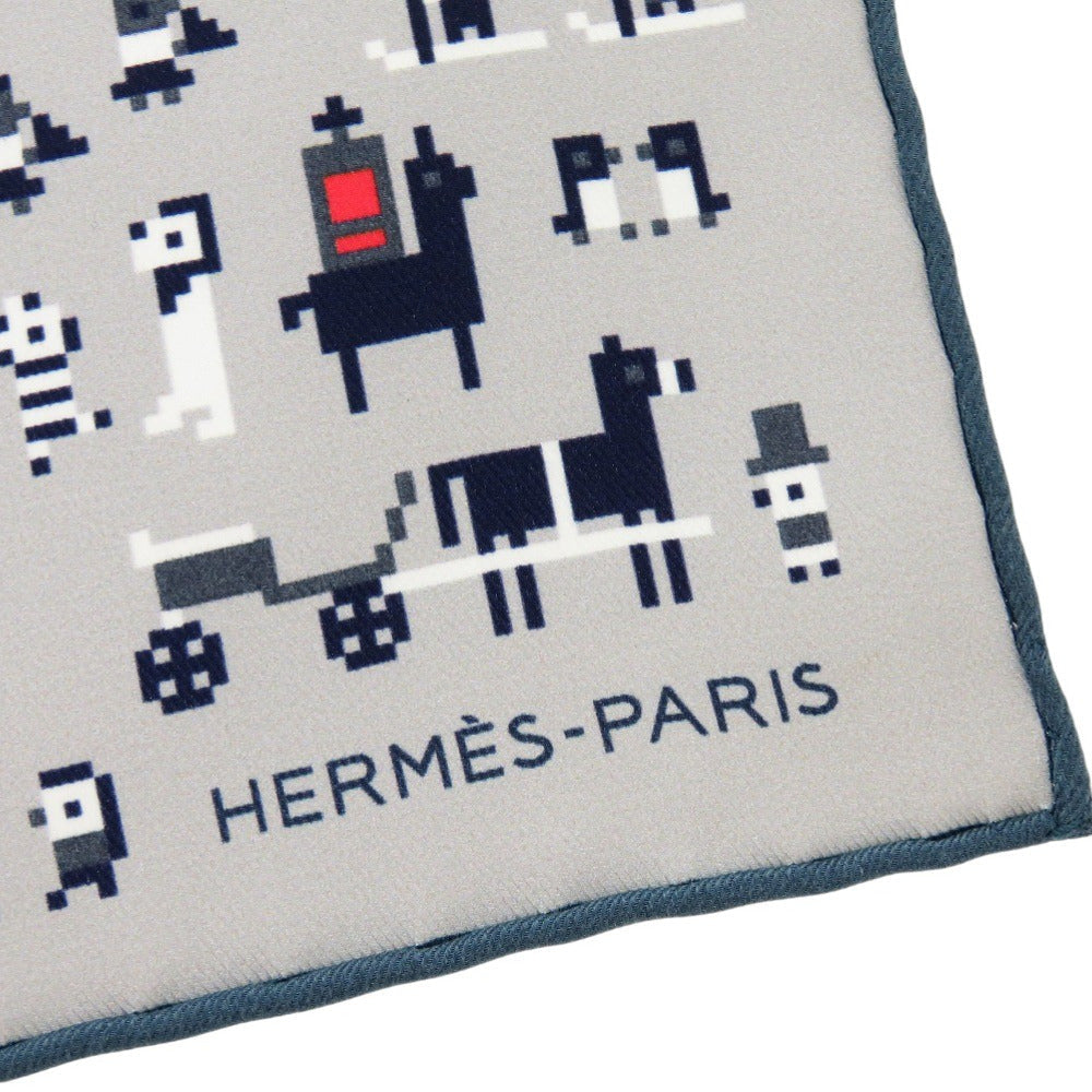 HERMES scarf silk black Carre45 Faubourg Party