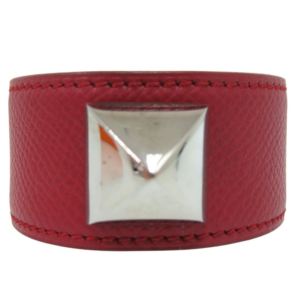 HERMES Bangle leather Red Medor