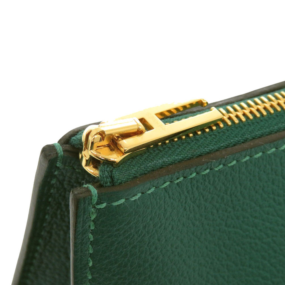 HERMES Pouch Evercolor Vert Vertigo Zip Angor