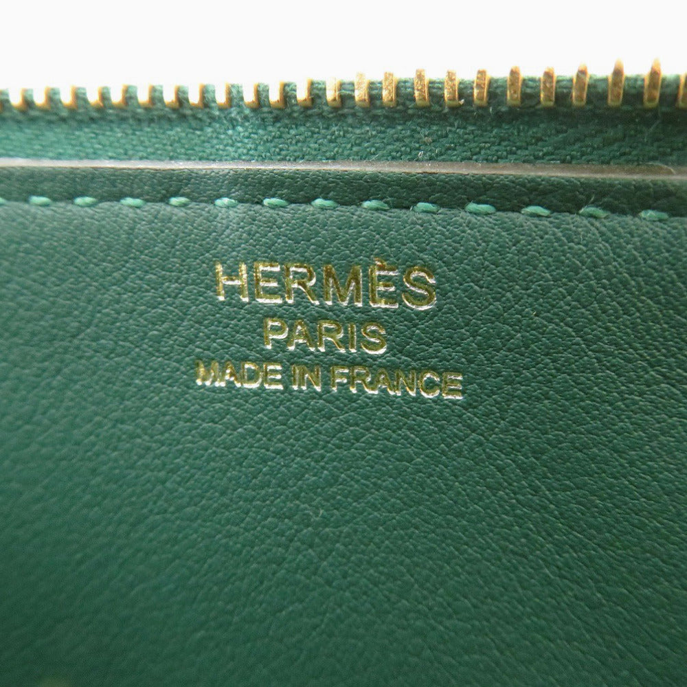 HERMES Pouch Evercolor Vert Vertigo Zip Angor
