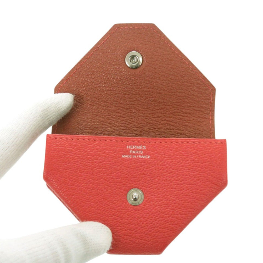 HERMES Coin case Shave Rouge tomato Revan Cattle
