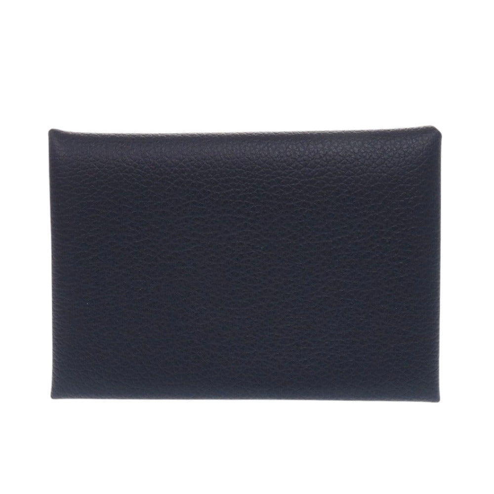 HERMES Card Case Evercolor Blue drus Calvi duo