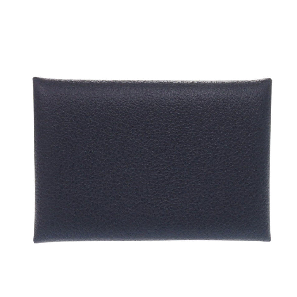 HERMES Card Case Evercolor Blue drus Calvi duo