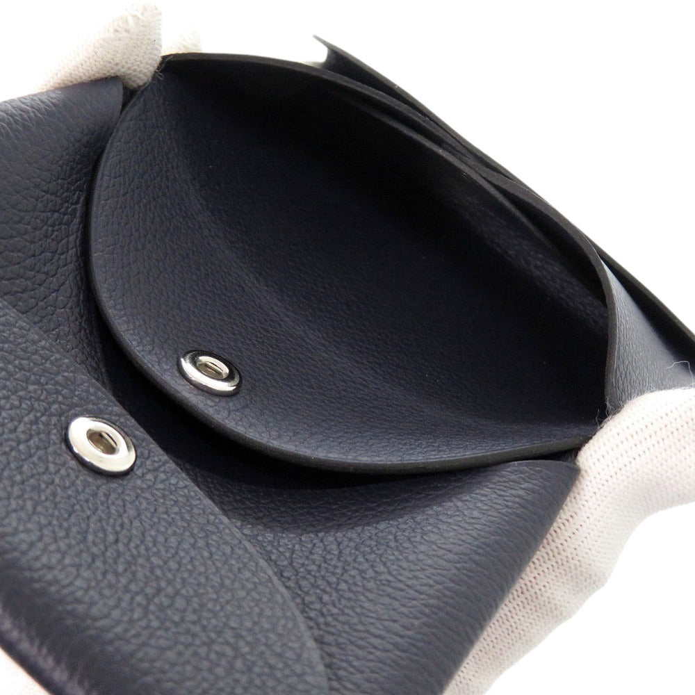 HERMES Card Case Evercolor Blue drus Calvi duo