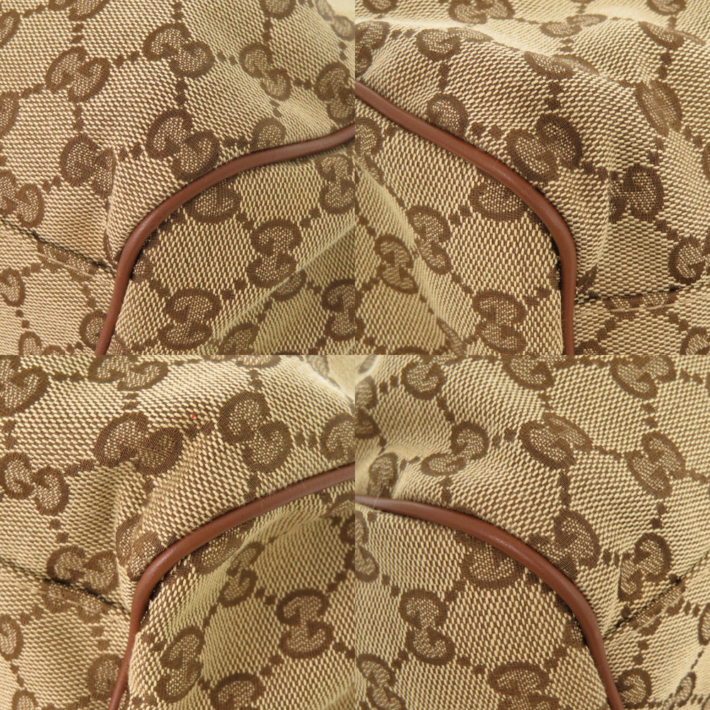 GUCCI Shoulder Bag 223974 GG canvas, leather beige Sukey