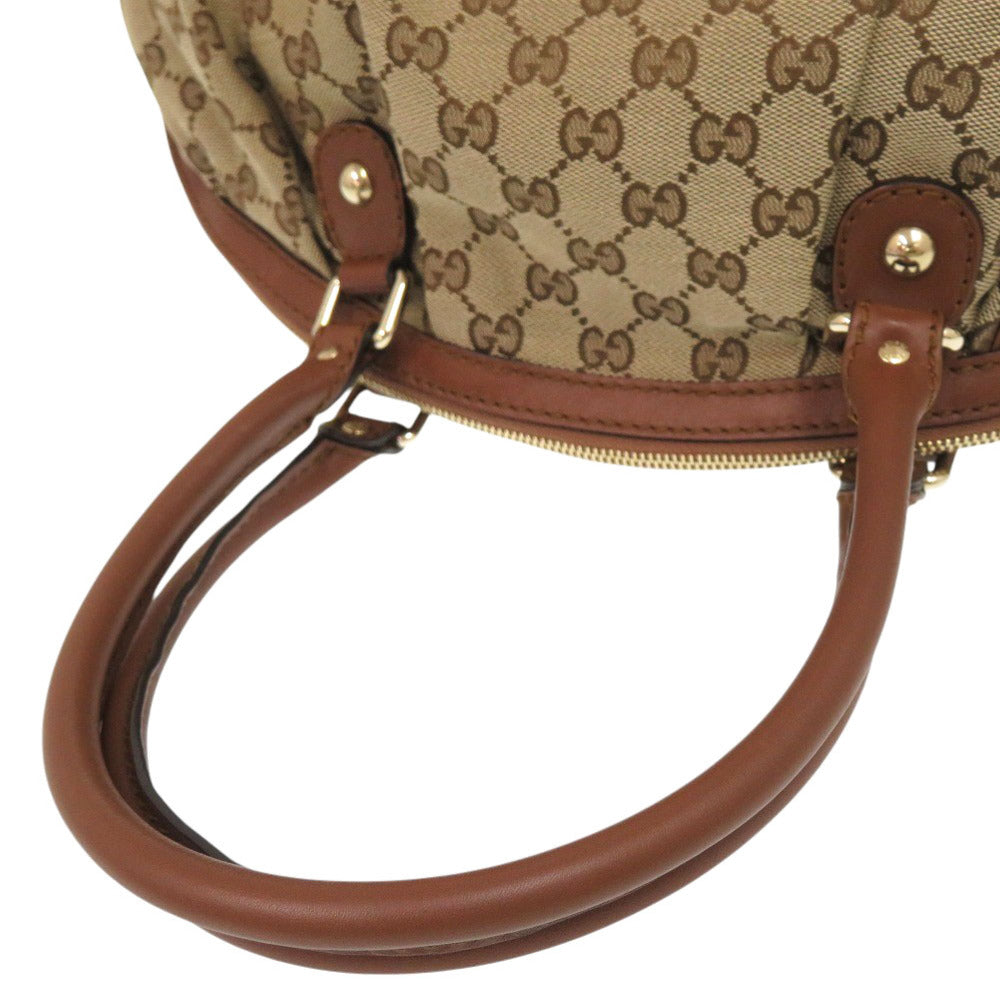GUCCI Shoulder Bag 223974 GG canvas, leather beige Sukey