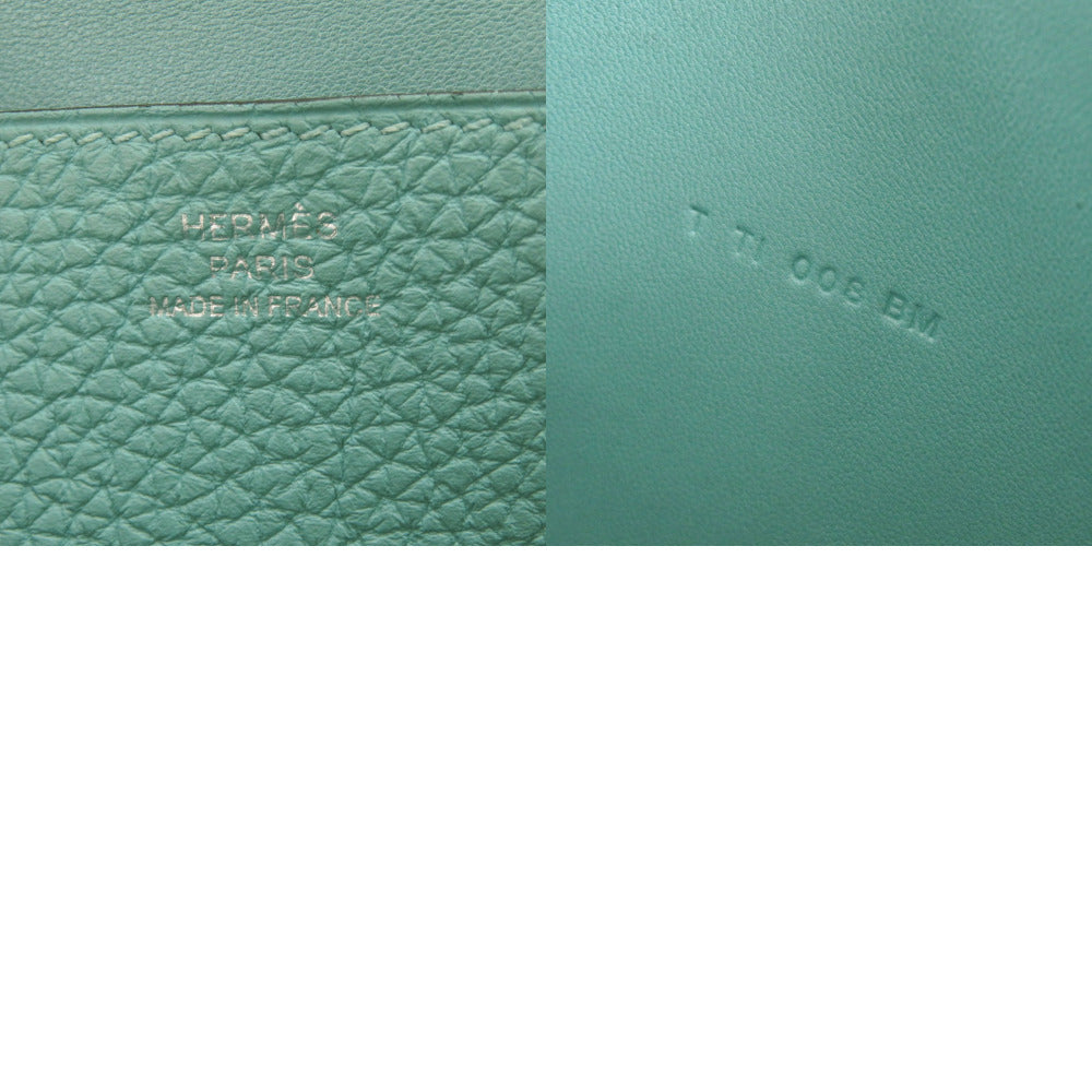 HERMES Long Wallet Purse Togo Blue Atoll Dogon Long