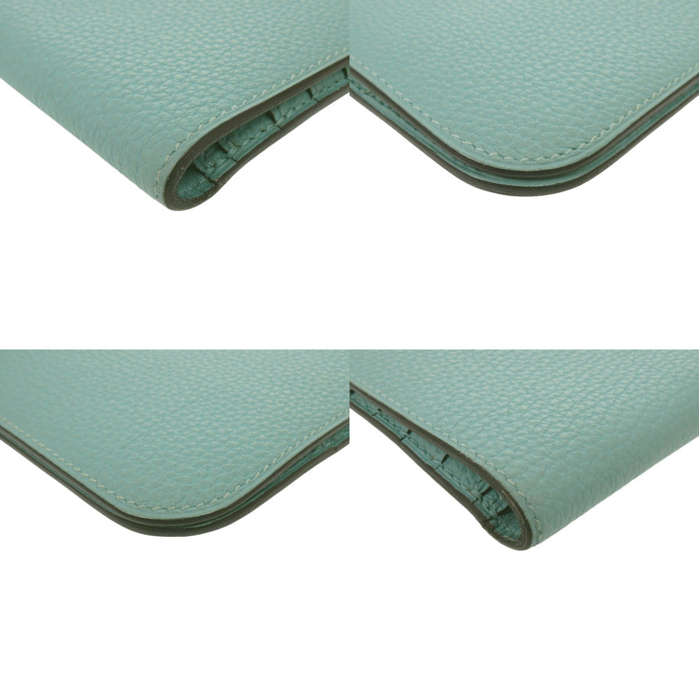 HERMES Long Wallet Purse Togo Blue Atoll Dogon Long