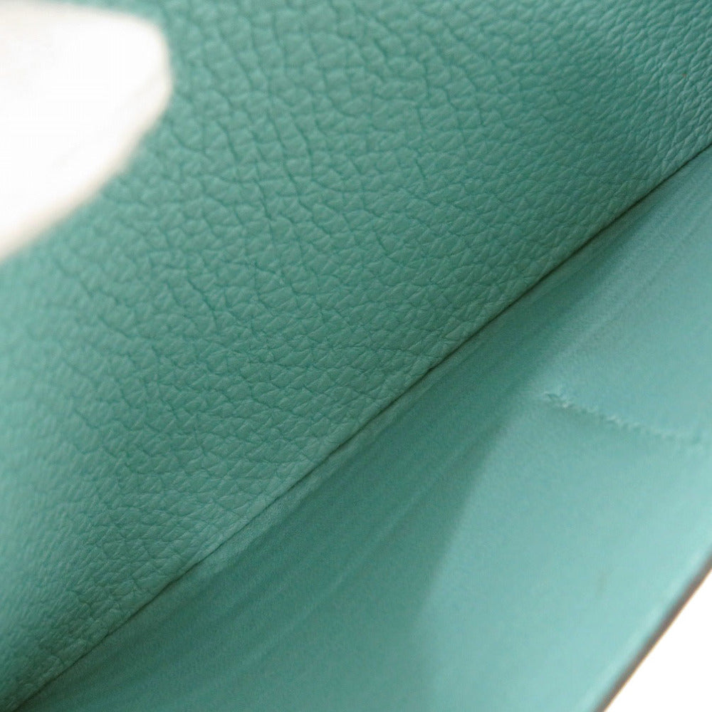 HERMES Long Wallet Purse Togo Blue Atoll Dogon Long