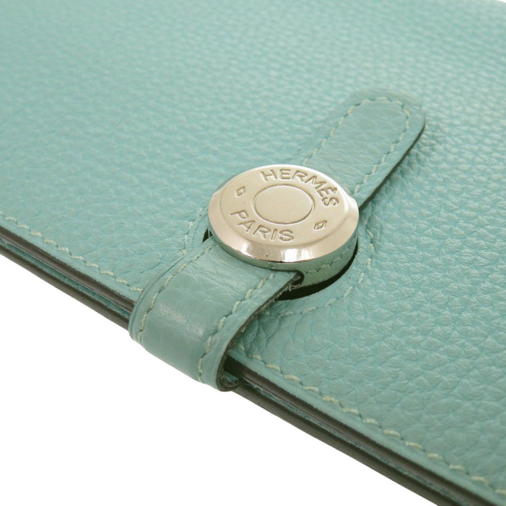HERMES Long Wallet Purse Togo Blue Atoll Dogon Long