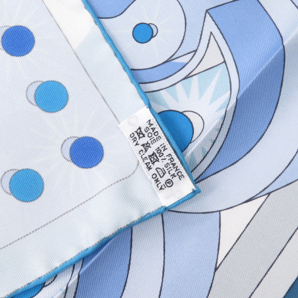 HERMES scarf silk blue Carre90 Hermes Electric