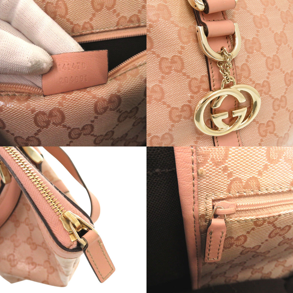 GUCCI Handbag 141470 Coated canvas pink GG crystal