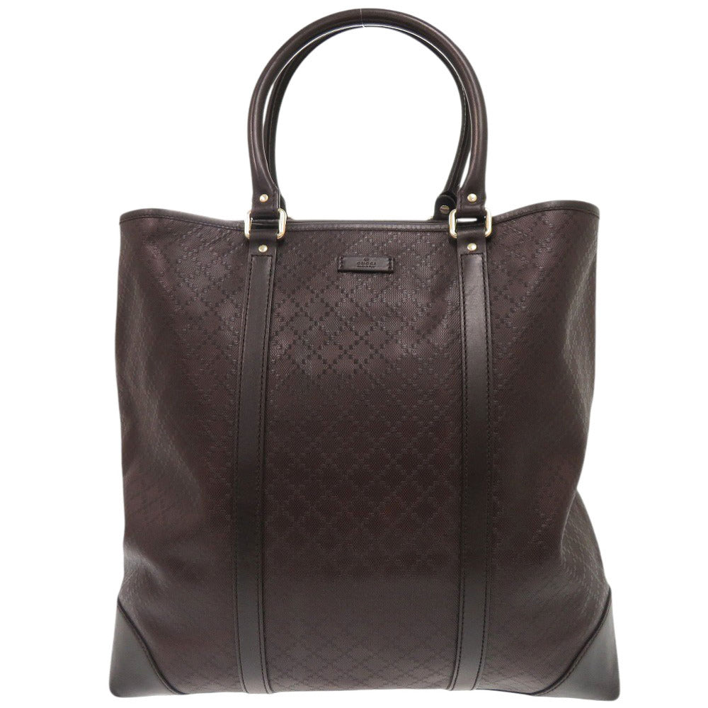 GUCCI Tote Bag 223668 leather Dark brown Diamante