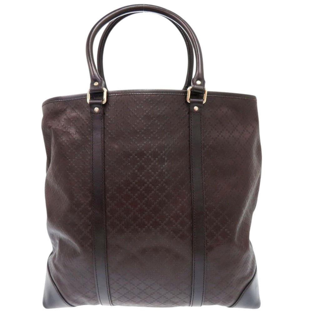 GUCCI Tote Bag 223668 leather Dark brown Diamante