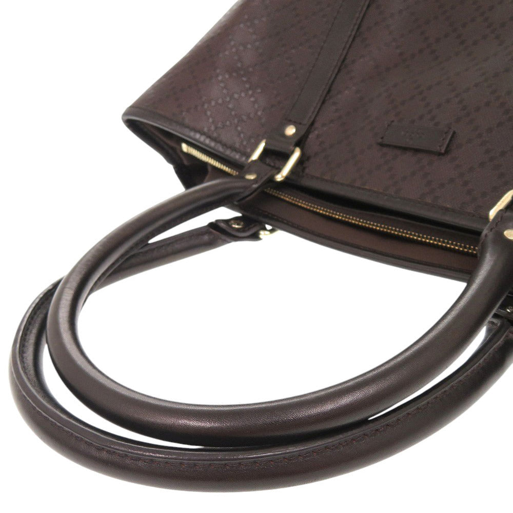 GUCCI Tote Bag 223668 leather Dark brown Diamante