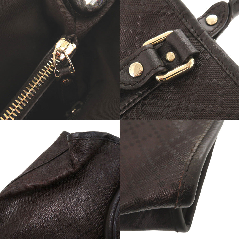 GUCCI Tote Bag 223668 leather Dark brown Diamante
