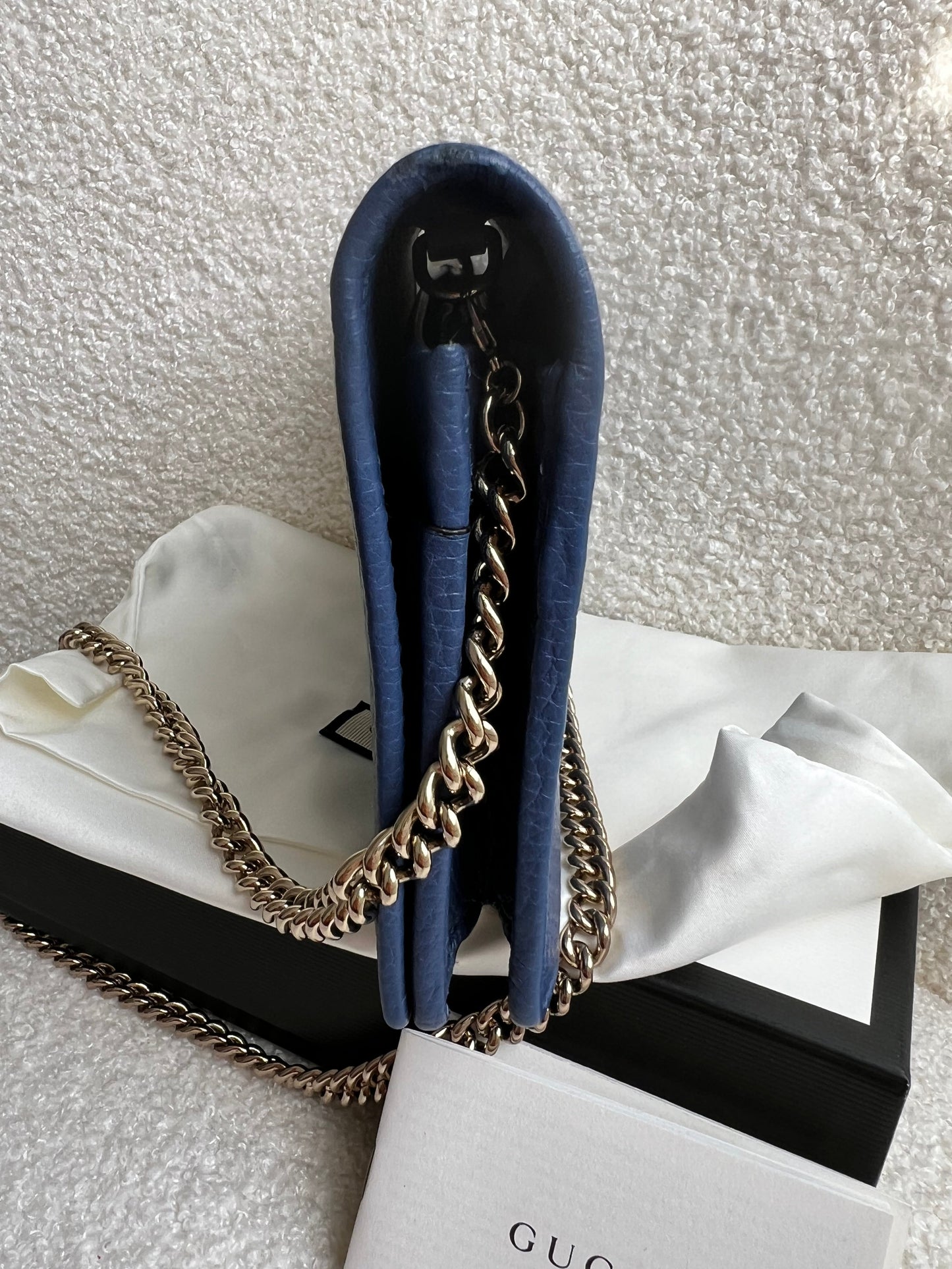 Gucci Blue Soho Chain Wallet