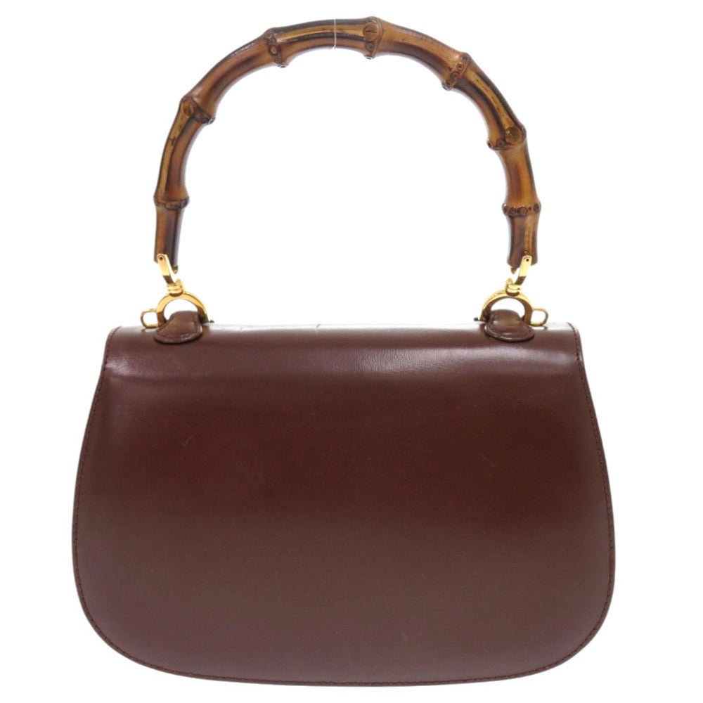GUCCI Handbag 000 46 0188 leather Dark brown Bamboo