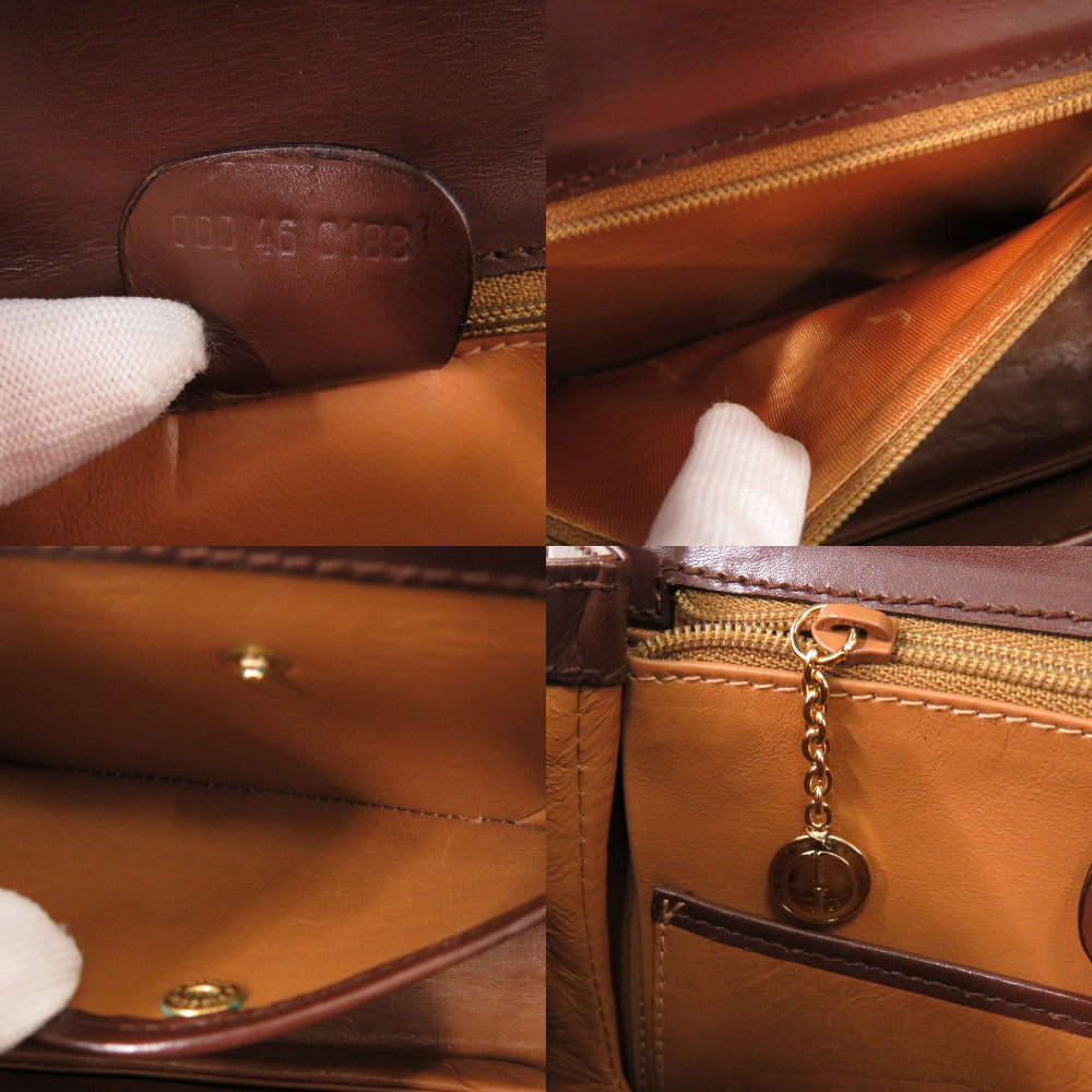 GUCCI Handbag 000 46 0188 leather Dark brown Bamboo